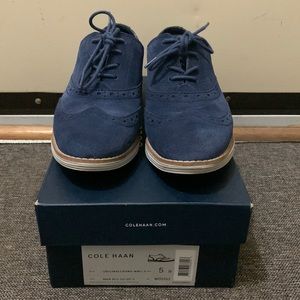Cole Haan Original Grand Shoes, blue suede
